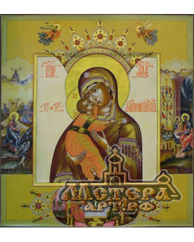 Икона Богородицы Владимирская со святыми 0068
